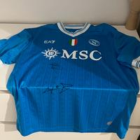 Maglia sscNapoli autografata gara home azzurra EA7