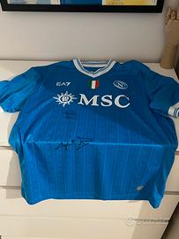 Maglia sscNapoli autografata gara home azzurra EA7