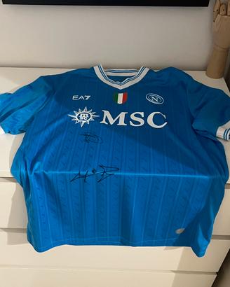 Maglia sscNapoli autografata gara home azzurra EA7