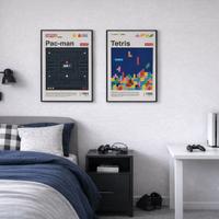 Set 2 Poster A3 – Pac-Man & Tetris | Design retrò