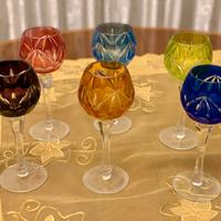 CALICI VINTAGE COLORATI IN CRISTALLO UNGHERESE