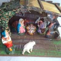 Presepe legno artigianale vintage epoca an 60