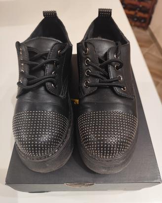 Scarpe CafèNoir donna francesina nere 36 basse 