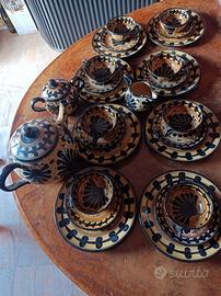 Antico servizio da thè per 8 persone in ceramica
