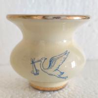 Bomboniera nascita con cicogna blu - Vintage