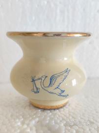 Bomboniera nascita con cicogna blu - Vintage