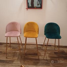 sedie e sgabelli in velluto