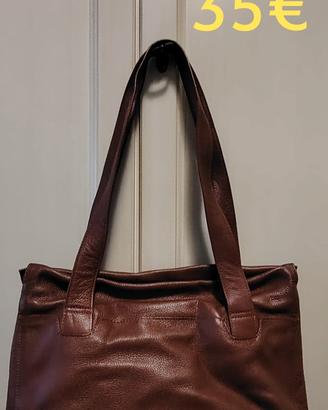 borsa marrone in pelle