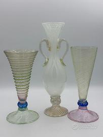Servizio caraffa e bicchieri in vetro di murano