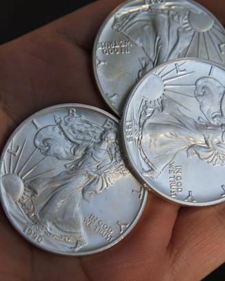 Dollaro Liberty Eagle in argento nr. 3 pezzi