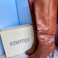 Stivali alti color camel cuoio Diamantique nuovi
