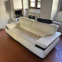 Divano pelle primo fiore panna