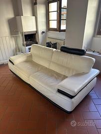 Divano pelle primo fiore panna