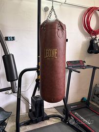 SACCO LEONE VINTAGE, SUPPORTO E ZAVORRE 90KG