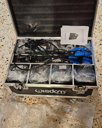 8 fari Led a batteria 6x18W RGBWAUV + Flight Case