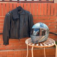 Casco e giubbotto moto donna