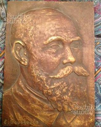 Bassorilievo bronzo Eugene BOURGOUIN (1880-1924)