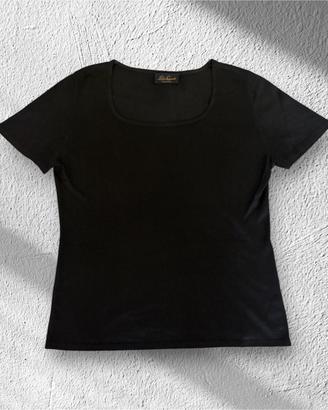 Donna Nera Elegante Manica Corta - taglia M