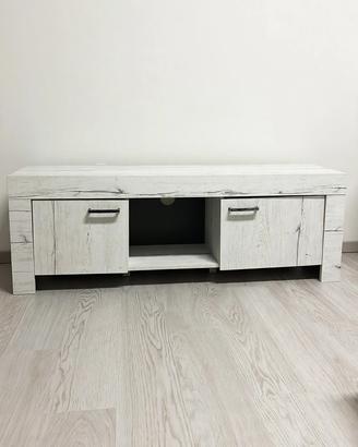 Mobile tv effetto rovere sbiancato 180cm