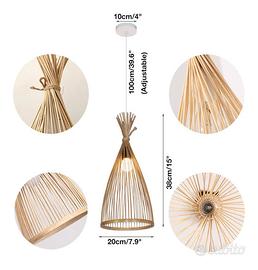 lampadario in bambù 