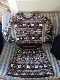 COMPLETO MAGLIA E GONNA  MOTIVI NORVEGESI