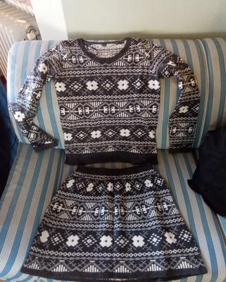 COMPLETO MAGLIA E GONNA  MOTIVI NORVEGESI