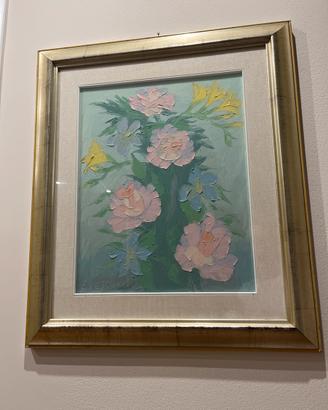 Quadro olio su tavola materico a spatola Vescovi