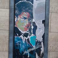 Quadro in legno omaggio a Michael Jackson 