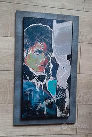 Quadro in legno omaggio a Michael Jackson 