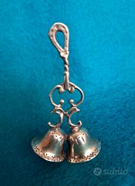 Doppia campanella vintage argento 800.