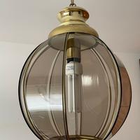 LAMPADA A SOFFITTO E APPLIQUE anni'70 VETRO FUME’