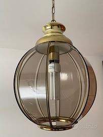 LAMPADA A SOFFITTO E APPLIQUE anni'70 VETRO FUME’