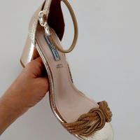 Scarpe cinturino oro