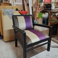 Poltrona  velluto San Leucio  anni 50 pezzo unico