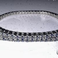 BRACCIALE TENNIS ORO 18kt. CON ZAFFIRI NATURALI