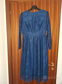 Abito elegante in pizzo blu - Taglia L - Nuovo