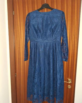 Abito elegante in pizzo blu - Taglia L - Nuovo
