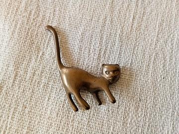 Soprammobile Gatto in ottone vintage