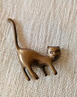 Soprammobile Gatto in ottone vintage