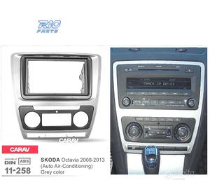 Telaio grigio radio 2-DIN per SKODA OCTAVIA 08-13 