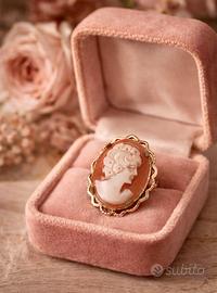 Spilla cammeo conchiglia antica placcata oro