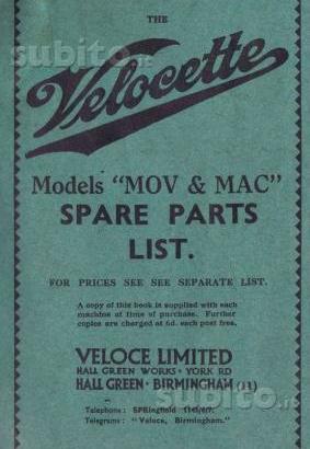 Manuali Officina e part list Moto d'Epoca Europee