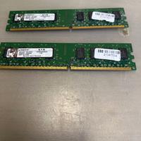 Memorie Ram Kingston 2 Gb Due Banchi kvr800d2n6