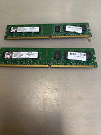 Memorie Ram Kingston 2 Gb Due Banchi kvr800d2n6