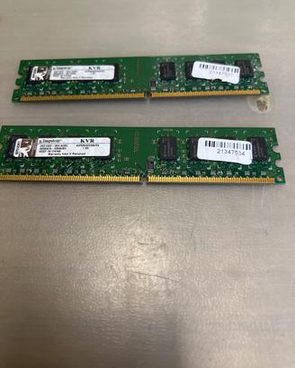 Memorie Ram Kingston 2 Gb Due Banchi kvr800d2n6