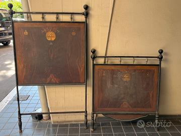 Letto in ferro dipinto inizio 1900