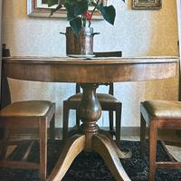 Tavolo rotondo allungabile 800 autetico + 6 sedie