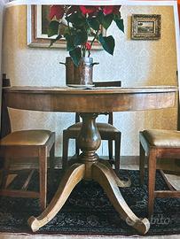 Tavolo rotondo allungabile 800 autetico + 6 sedie