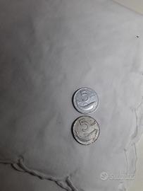 DUE monete da 5 lire  anni 1954 e 1955