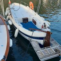 Barca con motore entrobordo in vetroresina
